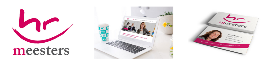 Huisstijl van HR Meesters; bestaande uit logo, website en visitekaartje.