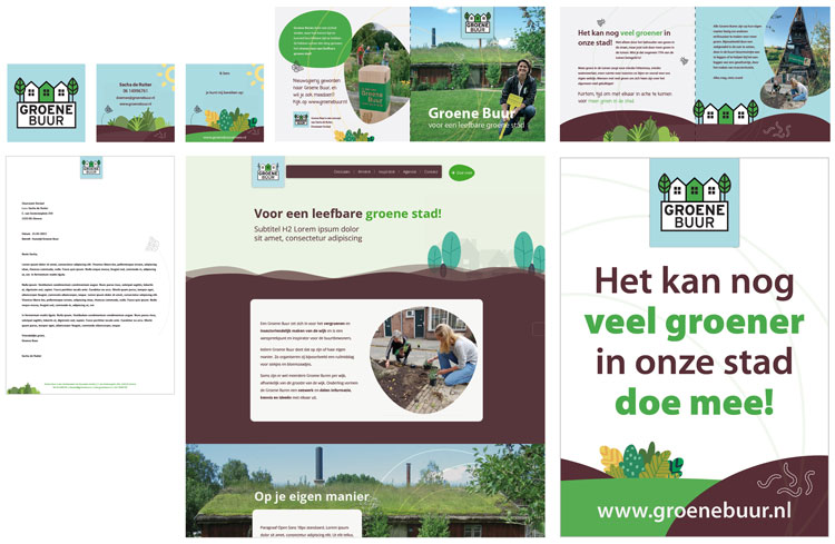 Moodboard nieuwe huisstijl Groene Buur